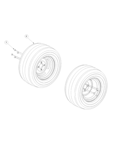 Wheel Assembly Diagram and Parts List for M60-KW 53CB5D8X750-25-HP-OHV Cub Cadet Lawn Tractor